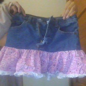 Childrens mini cowgirl jean skirt.